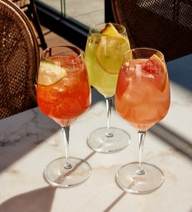 Three glasses of champagne